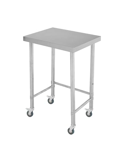 Stainless Steel Table 18x24 Inch with Wheels, Stainless Steel Kitchen Prep Table, Commercial Utility Work Table