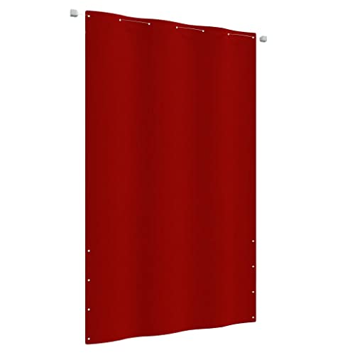 HETFTJN Malla de ocultación para balcón, color rojo, 140 x 240 cm, tela Oxford para balcón, terraza y jardín, con cuerda para una fácil fijación