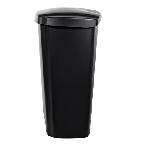 Caneca de basura plástica con pedal negra de 12.1 gal miniatura 5