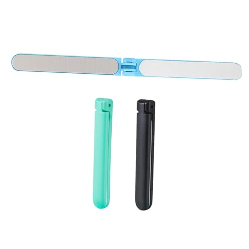 FOMIYES 3個折りたたみ式 両面ネイルファイル 爪やすり ダイヤモンド コーティング メタル素材 ネイルケアツール 女性用 旅行用