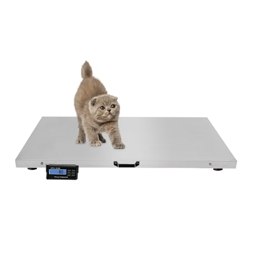 1100 Lbs Digital Scale, High Accuracy Digital Livestock Scale Large Pet Vet Scale,Electronic Stainless Steel Platform Heavy Duty Scale Veterinary Scale for Large Dog Hog Sheep Goat Pig Sheep Scale