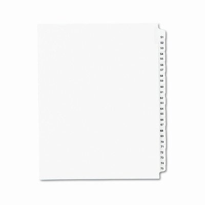 Diviseur side tab juridique 51-75 lettre intercalaire classement lot 3