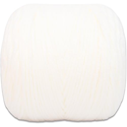 Image of ThreadArt Chunky Yarn Cake for Crochet #6, 300g /316 Yds, White 12 | Soft super bulky #6 acrylic yarn cake for blankets, scarves, hats, crochet and knitting. Big 300g cake is machine washable.