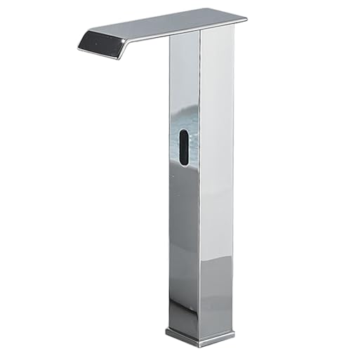 Rubinetto da bagno automatico con sensore a infrarossi, miscelatore touchless in ottone cromato per lavabo, rubinetto a cascata ecologico, apparecchio da bagno moderno