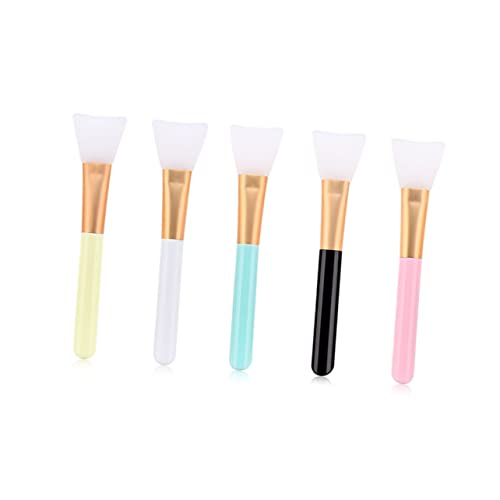 IWOWHERO Silicone Makeup Brush Wooden Handle Foundation Brush for Women T-01-442