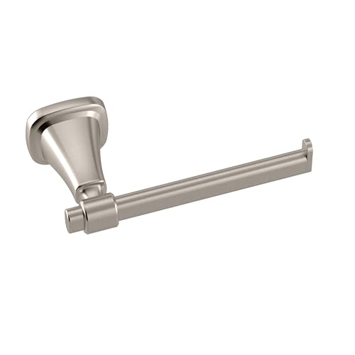 Gatco 5513SN Beverly Euro Toilet Paper Holder, Satin Nickel, Open Arm Wall-Mounted Bathroom Tissue Roll Holder, Durable Metal Luxury Design