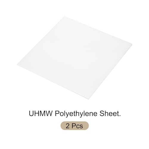 Image of 2pcs 12 x 12 Inch UHMW Polyethylene Sheets, 1 /8 Inch Thick Ultra High Molecular Weight White Plastic Sheet [for Home, Industrial]