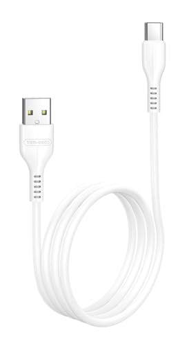 VEN-DENS USB to Type-C Charging Cable 2A, 1 Metre (100cm), Fast Charging & High-Speed Data Transfer,Compatible with Android Phones,iPhone 15 and iPhone 16, Samsung, Tablets & Laptops - White