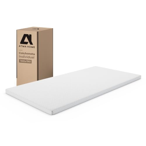 La Mejor Lista de Colchon de Hule Espuma Individual - solo los mejores. 50 ATMA Colchoneta Topper Smooth Top Individual Memory Foam 100x190