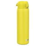ION8 Lightweight 1.2 Litre Steel Water Bottle, Non-Insulated, Leak Proof, Easy to Open, Secure Lock, Dishwasher Safe, Flip Cover, Carry Handle, Ideal for Travel & Active Lifestyles, Yellow