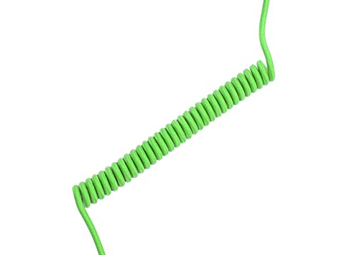 Image of Coiled & Double-Sleeved Mechanical Keyboard Cable, for Type-C Mechanical Keyboards (Green)