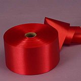 Krafty Klassics 1 Roll of Fabric Embossed Floral Poly Ribbon (2 3/4" x 100 Yds, Red)