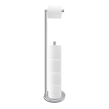 RRM toilet paper holder Stand, Bathroom Free Standing with Reserve Storage 3-4 Toilet Paper Rolls, D