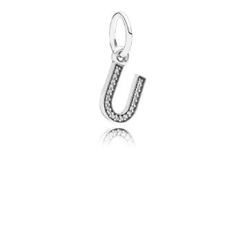 Charm Pandora 791333 CZ letra U inicial plata ley con circonitas