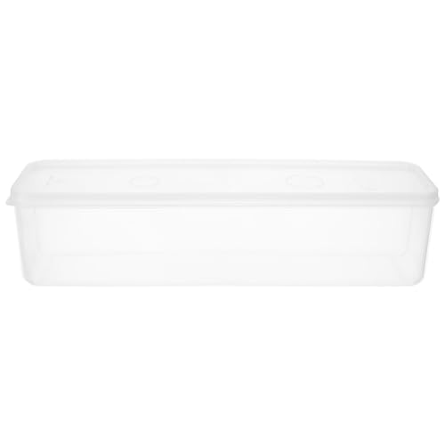 BESPORTBLE Fresh Keeping Storage Box with Airtight Lid for Scallions Cilantro and Green Onions Long Narrow Food Container 11.81X3.14X2.95In Fridge Organizer Bin for Kitchen Storage