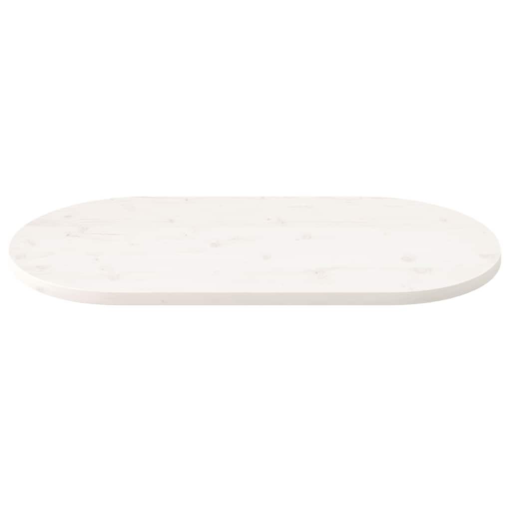 Tischplatte Weiß Massivholz Kiefer 110x55x2,5 cm Oval Ersatzplatte für Möbel DIY Küche Büro Wohnraum Stabil und vielseitig nutzbar zum Renovieren und Bauen