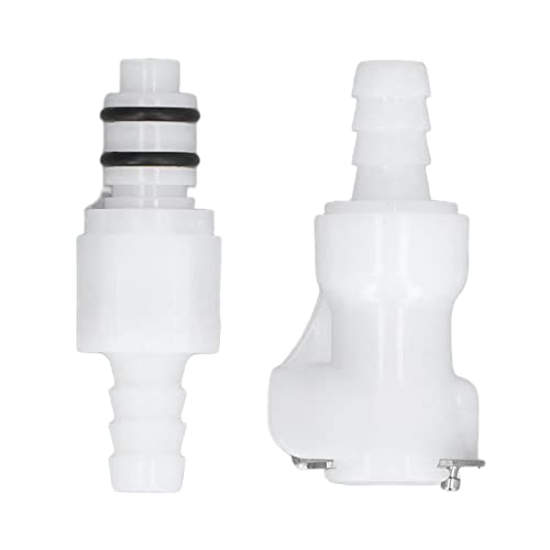 Plastic Hose Quick Connector, 5/16 Tube Beer Quick Disconnect with Shut off Food Grade Water Line Tube Connector for Gas Beer Line