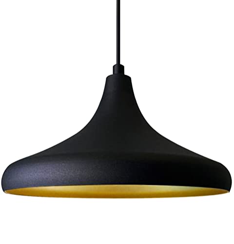 bamyum Champion Noir-Or Suspension Diamètre: 26 cm en Métal E27 Luminaire Moderne Plafonnier