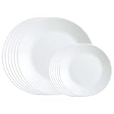 Corelle Winter Frost White Dinner and Bread & Butter Plates - 6 of Each (Total of 12 Plates)