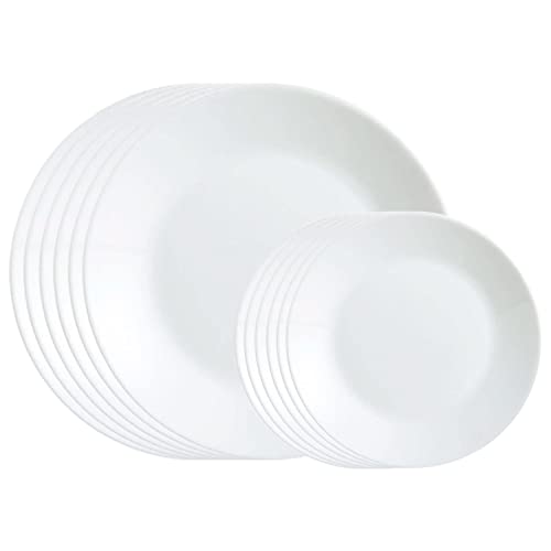 Corelle Winter Frost White Dinner and Bread & Butter Plates - 6 of Each (Total of 12 Plates) Corelle Winter Frost White Dinner and Bread & Butter Plates - 6 of Each (Total of 12 Plates)