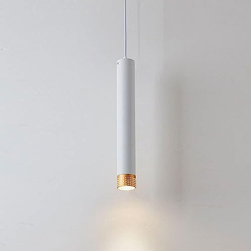 Lámpara de tubo led colgante en acabado blanco de diseño minimalista