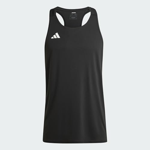 adidas Men's Adizero Essentials Aeroready Running Singlet Shirt, Black, XL