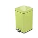 Pedał domowy cicha taśma kwadratowa ze stali nierdzewnej kosz na śmieci w kuchni toalety-Zielony_23 × 23 × 37.5 cm / pojemność 12 litrów