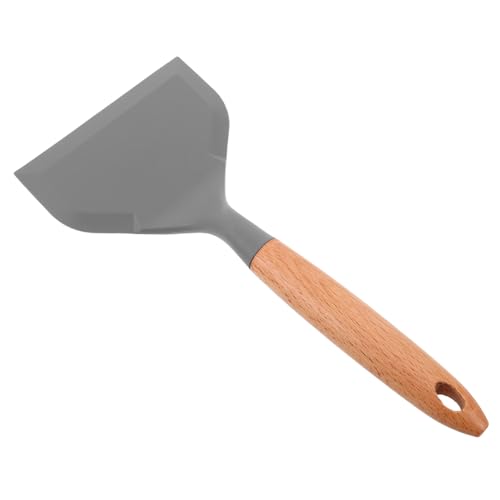 LABRIMP Silicone Spatula Wooden Handle for Frying Egg Flipper Spatula Silicone for Pancakes and Steaks Kitchen Flat Edge Design