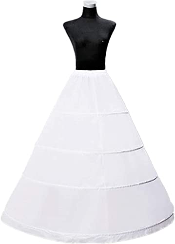 Women's Petticoat 4/6 Hoop A-Line Underskirt Crinoline Floor Length Wedding Ball Gown4