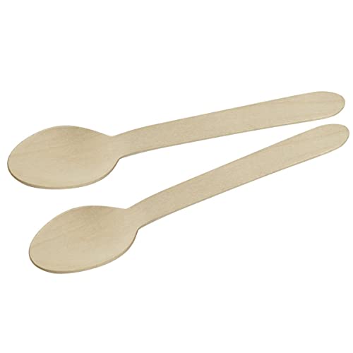 Fackelmann 31025 - Cucharas desechables de madera FSC, cucharas de uso único biodegradables, madera certificada FSC, 16 x 3 cm