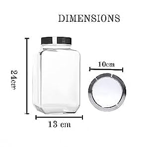Image of 3 Litre Cube Glass Jar (3000 ml) with Airtight Lid | Large Storage Container for Pickles & Kitchen Essentials (2)