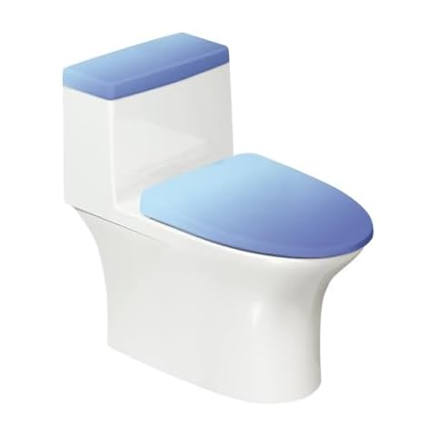 Vanideaoty Blue Dradient Bathroom Toilet Lid and Tank Cover Sets 2 Piece for Children Toilet Tank Lid Cover Cover