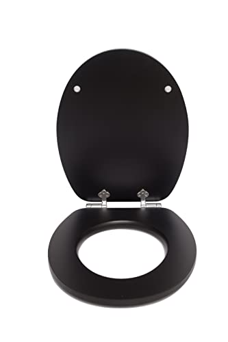 Abattant WC robuste SINOBATH en MDF noir avec frein de chute durable