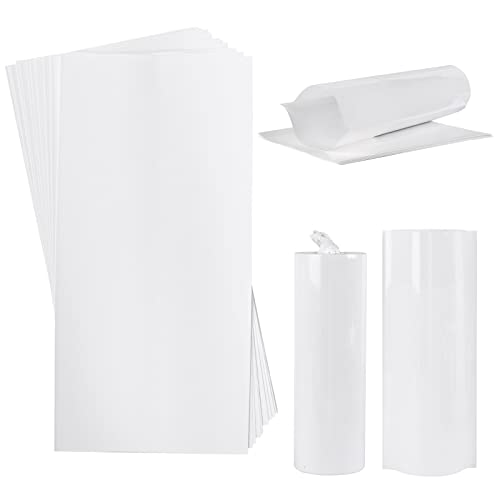 Image of 6x12 Inch White Sublimation Shrink Wrap Sleeve for 30 OZ Sublimation Skinny Tumbler and Other Sublimation Blanks, Heat Transfer Shrink Wrap Sleeve for Print by Oven, 50 Pcs Shrink Wrap Film