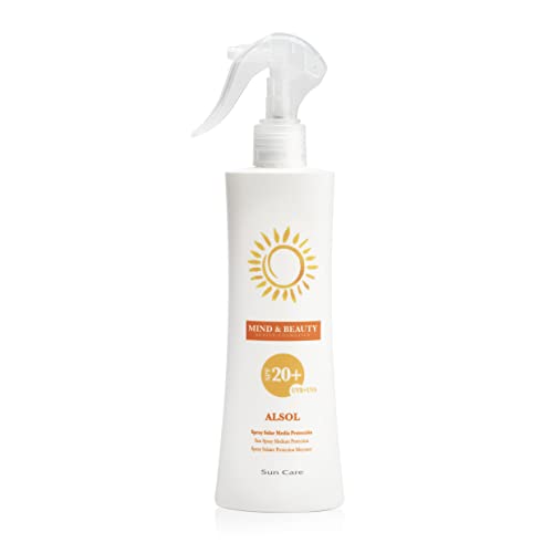 Mind & Beauty Protector Solar SPF 20 en formato Spray - Protección media. Con Aloe Vera, reforzando así la acción de los filtros e hidratando la piel (250ml) Cover