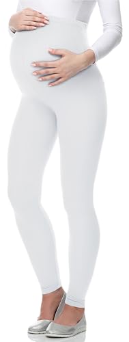 Be Mammy Leggins Premamá Largos Embarazo Lactancia 02(Blanco, L)