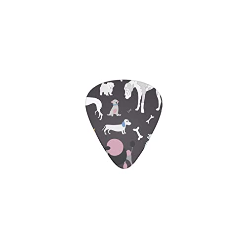 色々な犬 骨 デザインギターピック guitar pick ティアドロップ型 エレキギター/アコースティックギター/クラシックギター/ベース等の練習に最適な12枚セット