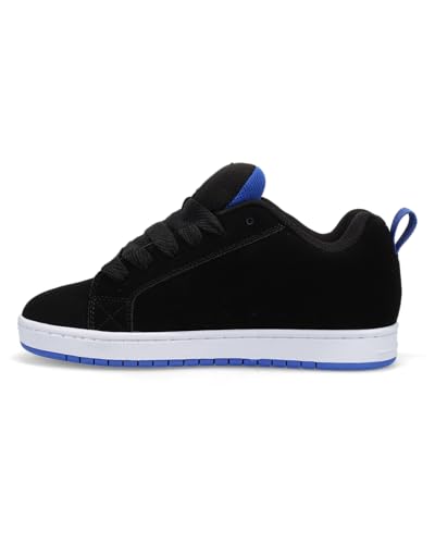 DC Men's Court Graffik Skate Shoe, Black/Blue, 12