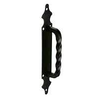 Amig - Türgriff für Durchgangs- oder Eingangstüren, Mod. 101 | 280 x 45 mm | Griff im rustikalen Stil | geschmiedet | aus schwarzem Zamak-Finish | inkl. Spanplattenschrauben