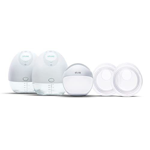 Image of Elvie Breast Pump Bundle | Includes Elvie Double Silent Wearable Breast Pump w/App, Elvie Curve Hands-Free Gentle Suction Pump & Elvie Catch (Set of 2) Secure Milk Collection Silicone Cups (Set of 2)