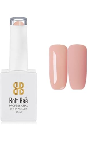 Image of BOLT BEE 15ML Gel Nail Polish 1Pc Clear Pink Glitter Nail Polish Soak Off UV LED Nail Gel Polish Nail Art Starter Manicure Salon DIY at Home, 0.5 OZ (1) (127)