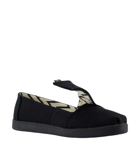 Mocassins TOMS Alpargata Classic en toile noire respirante pour enfant 30.5