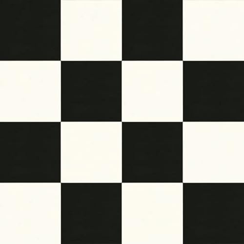 Decoweb Sol PVC Best - Motif carrelage Damier Blanc Noir - Échantillon Cover