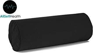 AllSett Health Round Cervical Roll Bolster Pillow Cushion with Removable Washable Cover, Ergonomically Designed for Head, Neck, Back, and Legs || Ideal for Spine and Neck Support During Sleep, Black