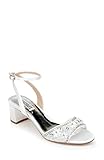 Doublure en cuir respirant Badgley Mischka Femme Taylin Sandale à Talon, Blanc Soft, 41 EU