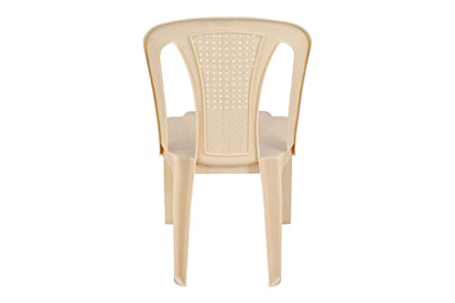 Image of Prima Plastic Chair for Living Room | Set of 2 | Chair for Home, Living Room, Multipurpose | Stackable Chair Without Arm | 100% Virgin Plastic | Chair 4003 (Marble Beige Colour)