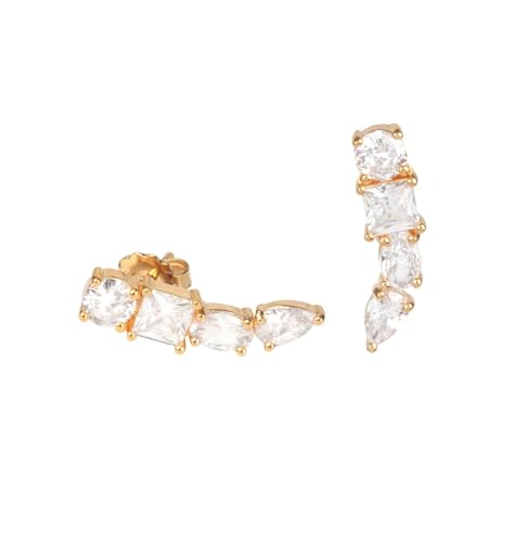 Pendientes Vidal & Vidal acabados en oro de 18k con tira de circonitas