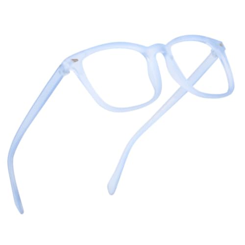 Image of Blue Light Blocking Computer Glasses for Men & Women, Square TR90 Lightweight Eyeglasses Frame, Anti Eye Strain UV Protection, Clear Lens for Gaming Office Reading