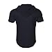 Mens Lightweight Short Sleeve Hooded T Shirt Athletic Pullover Sweatshirt for Gym Running Casual Wear (1-Black, M)