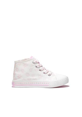 Conguitos - Zapatillas Altas Casual para niños cómodas (Blanco/Talla 34)